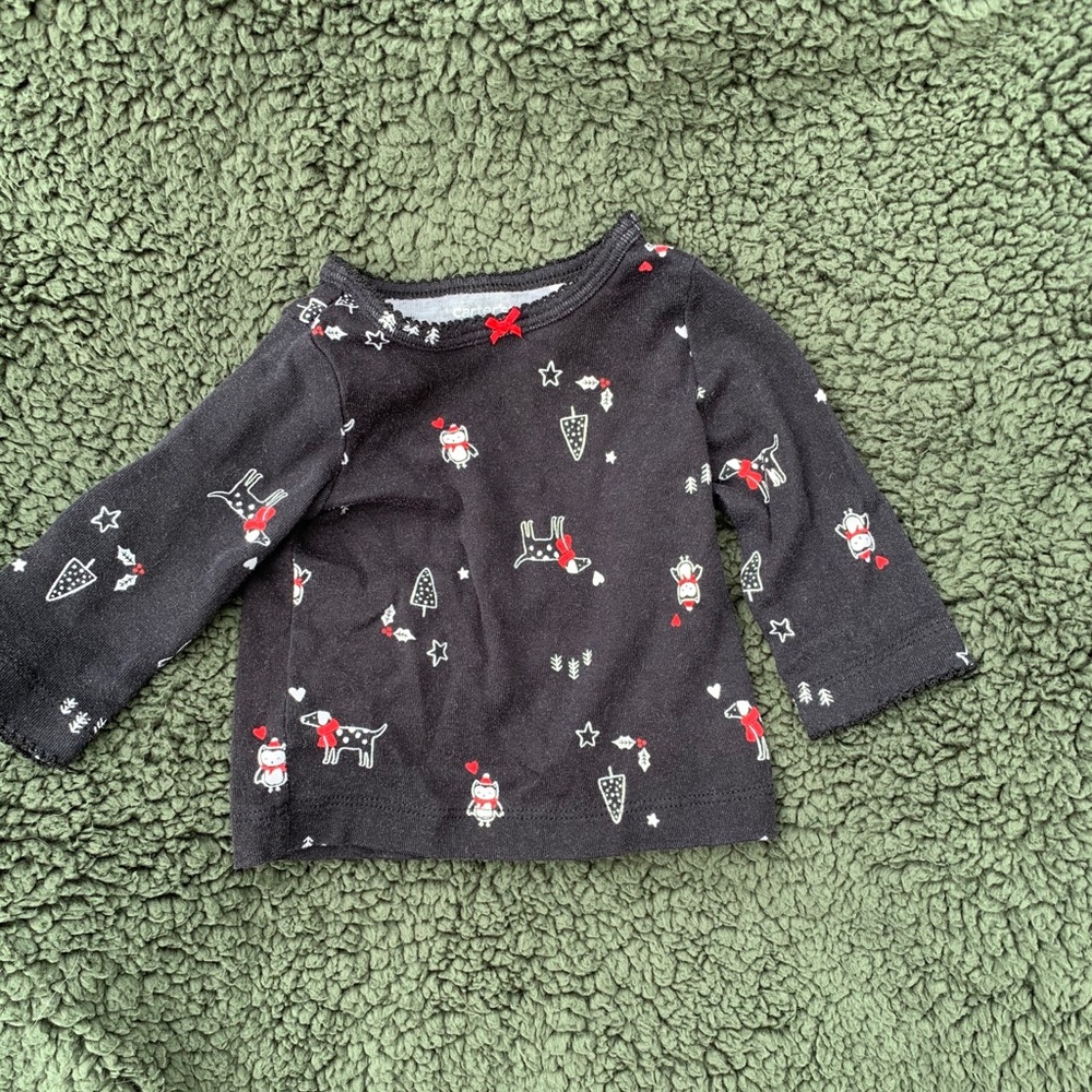 Carter’s 3 mo long sleeve tee Christmas shirt.